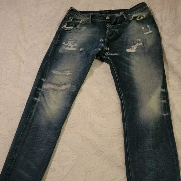 SCOTCH & SODA DEAN Men W33/L32 Relaxed Patched Distressed Jeans 22577 - Picture 1 of 6